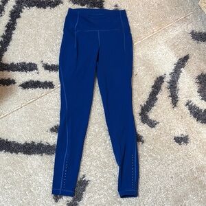 Blue full length lululemon leggings with pockets